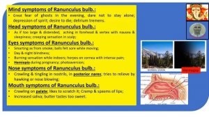 SIGNS-SYMPTOMS & USES OF HOMEO-REMEDY RANUNCULUS BULB.