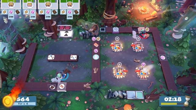 Overcooked 2 ~ 4 stars ~ 2 Player Co-op ~ Campfire Cook Off 1-1 смотреть онлайн