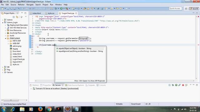 Admin Login Page in JSP using Eclipse смотреть онлайн