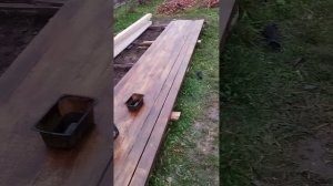 Пропитка лаг отработанным маслом.