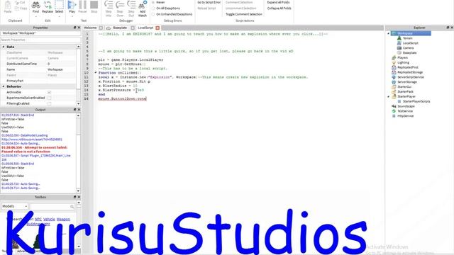 Roblox Scripting Tutorial:Explosion on click смотреть онлайн