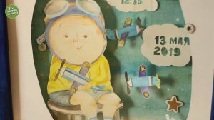 Birthstats Метрика в технике бумажного 3д в рамке