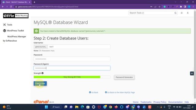 How to Create MYSQL databases and its users in cPanel | Connect to database | Hindi | GWiz Academy