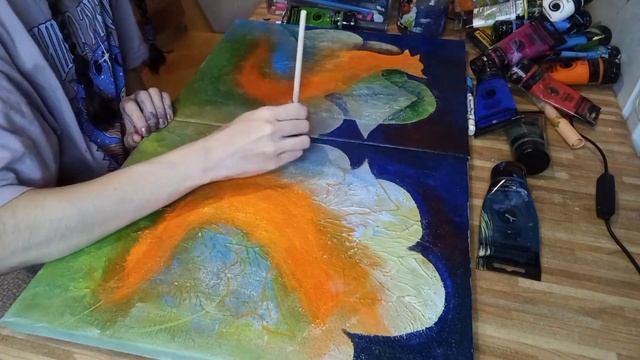 Рисую Драколиса/ Техника акриловой живописи/ Пишу сразу 2 картины/Acrylic painting technique/Fantas