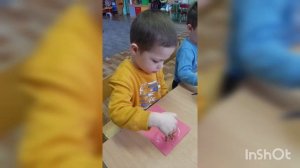 Нетрадиционная техника рисования крупой "Гриб боровик"  Средняя группа "Ромашка" МДОУ детский сад 3