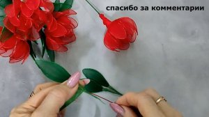 Композиция из капрона Необычные цветы из капрона своими руками Легко и просто\Master diy