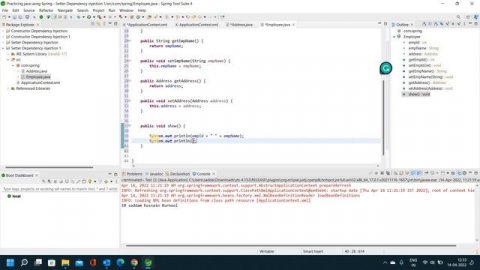 setter dependency injection in spring coding // in Telugu // Easy Learning Channel