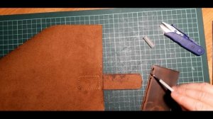 Обложка для блокнота из кожи+выкройка/Leather notebook cover+pattern