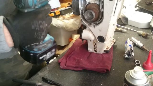 Stihl ts400, first start after rebuilt. смотреть онлайн