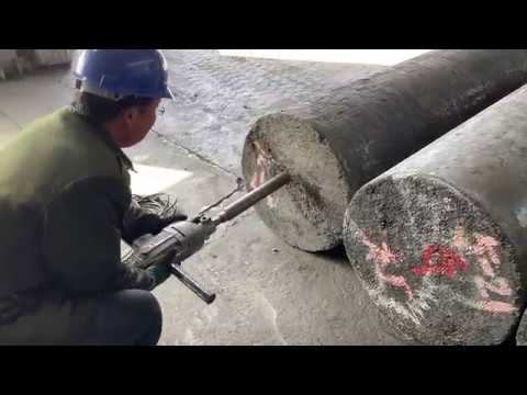 Тестирование графитированных электродов. Graphite Electrodes core drilling for testing.