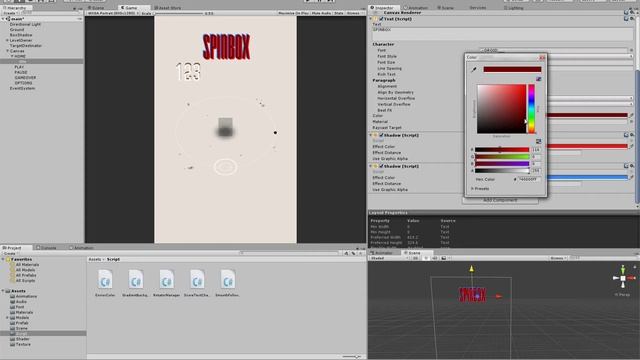 Unity3d - timelapse of 8 hours game development (SpinBox)