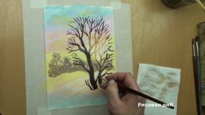 Как нарисовать Зиму. Зимний пейзаж. Легкий способ для начинающих