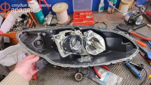 MAZDA 5  Установка  билед AOZOOM GEN5 LASER, противотуманки и ДХО