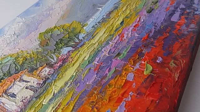 Картина пейзаж: Маки Прованса. холст, масло. Landscape painting: Poppies of Provence Oil on canvas смотреть онлайн