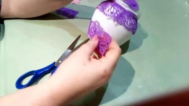 Декор банки своими руками из фоамирана. Декупаж банок. Поделки на 8 марта. смотреть онлайн