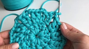 Часть 1 ВЯЗАНЫЙ КОВЕР 1-5 ряд МК мастер класс CROCHET RUG DIY from rope