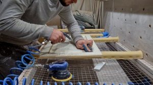 удаление патины. #патина#шлифовка#мебель#диван#орбитальная#машина