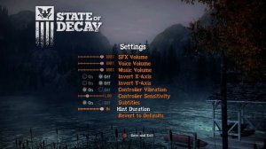 Main Menu: State of Decay