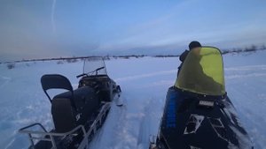 Снегоходы СМ, поездка на рыбалку