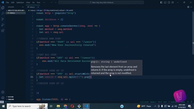 node js tutorial : 03. CRUD operation on vanilla js смотреть онлайн