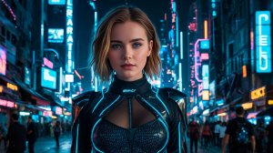 0024 Зои в городе Киберпанк. Zoey in Cyberpunk City.
