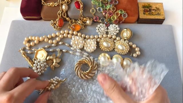 71. Посылка с ибей. Распаковка посылки с винтажной бижутерией. Жемчуг.