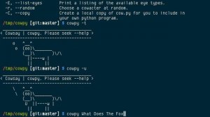 cowpy, Cowsay in Python 2 and 3