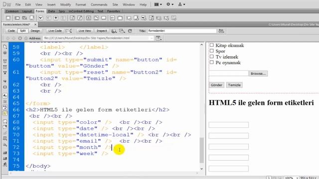 HTML/CSS DERSLERİ - DERS 25 - Html Form İşlemleri - Form Etiketleri 2 -Html5 Form Etiketleri смотреть онлайн