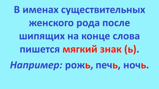Правописание имён существительных с шипящими на конце  2 класс