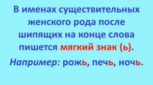 Правописание имён существительных с шипящими на конце  2 класс
