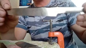 Простейший способ шлифовки клинка "Ромб" сталь х12мф.