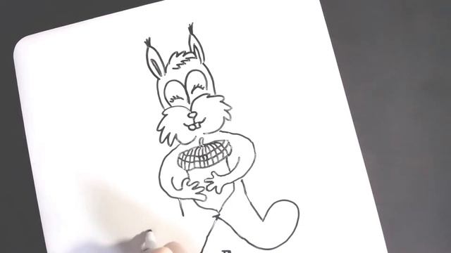 Легкие рисунки из РУССКИХ слов (белка)/How to turn a squirrel's words into a cartoon