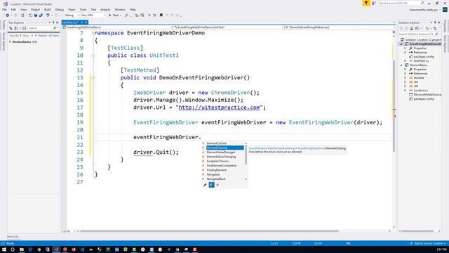 Selenium with C# 57 - Capturing Selenium Events using Event Firing Web Driver class  selenium event