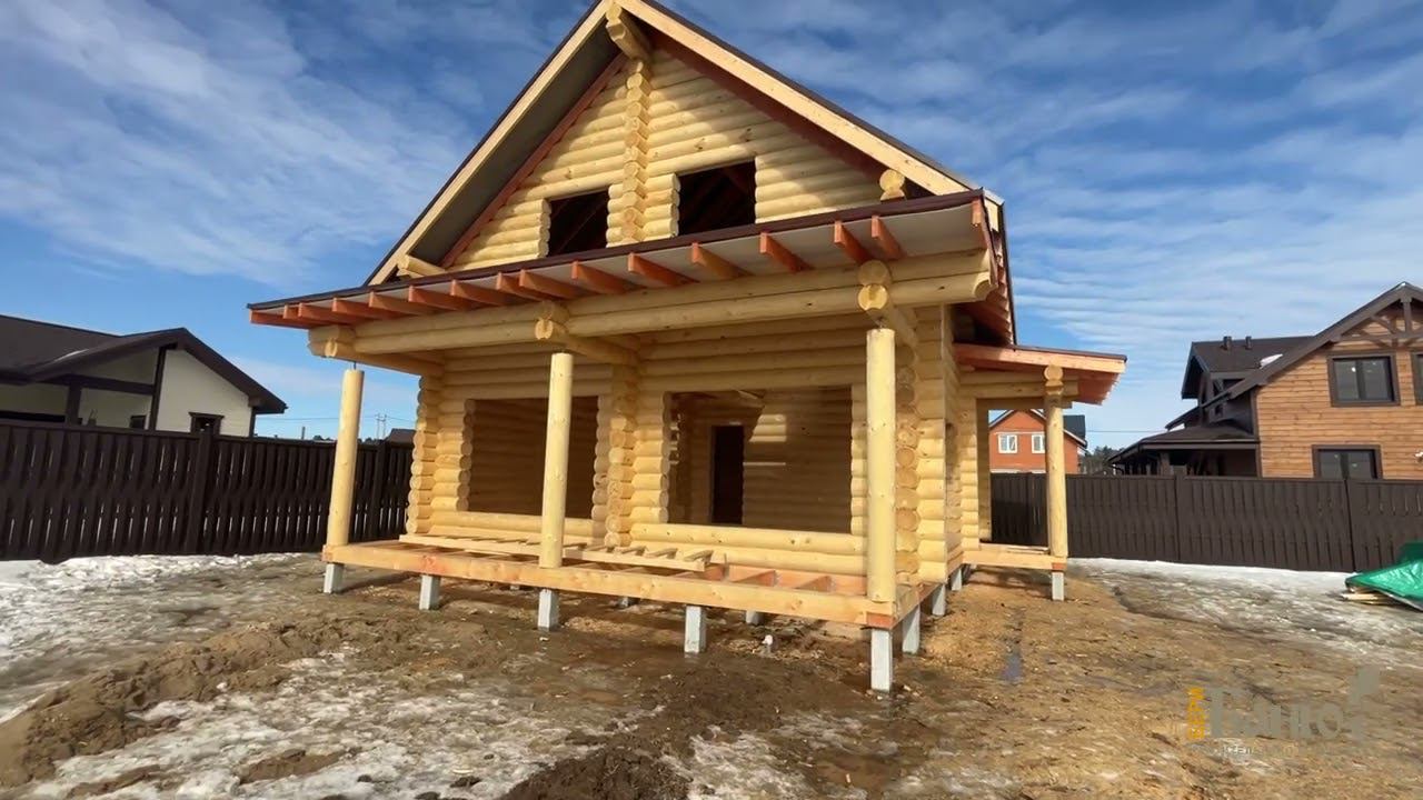 Баня из ТОЛСТОГО Оцилиндрованного Бревна 24 см # ВЗГЛЯНИ Какая Красотка))) смотреть онлайн