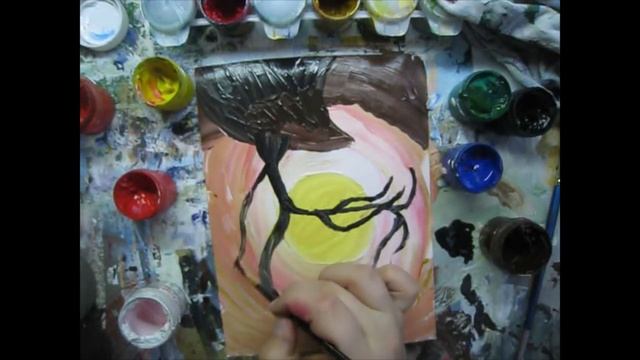 Цветущая сакура. мастер класс по правополушарному рисованию.   #rightheaddrawing смотреть онлайн