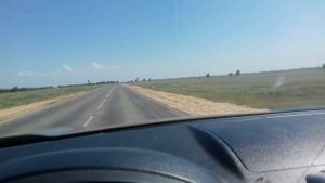 Дорога от Волгограда до Астрахани. Степь.