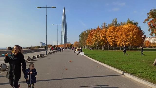 #сашакира Метро Беговая - Парк 300 летия Санкт-Петербурга. Осень. Пешая прогулка.