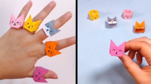 Оригами КОЛЬЦО Котик из бумаги. Origami Paper Cat Ring