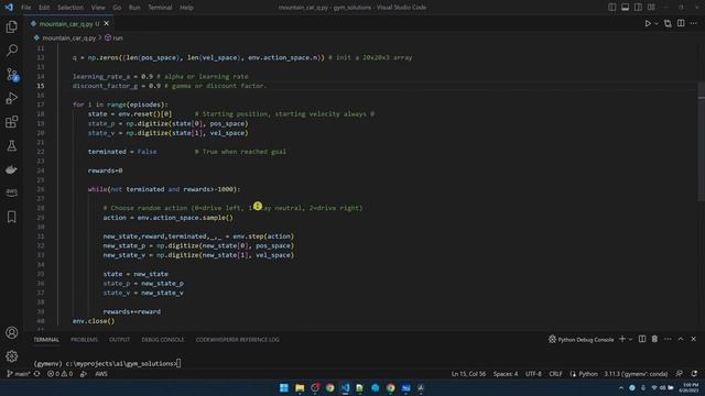 How to Solve Gymnasium MountainCar-v0 with Python & Q-Learning (Reinforcement Learning Algorithm)