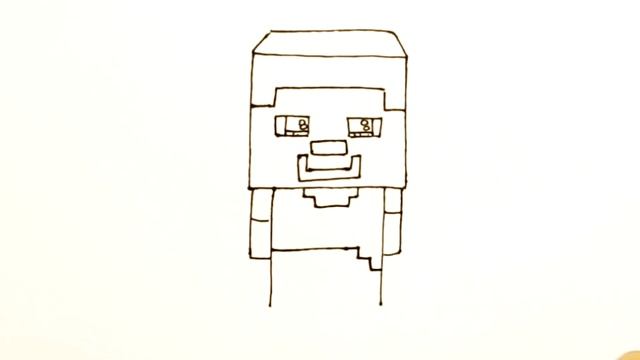 How to draw a character from Minecraft. Drawing and coloring for kids. Простые рисунки #234. смотреть онлайн