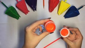 Учим цвета. Делаем цветы и красим их гуашью. Развивающее видео для детей.