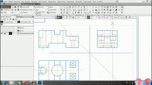 Построение в чертеже третьей проекции модели по двум заданным. Компас V17.1