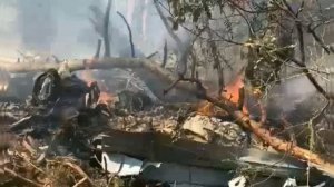 Видео с места крушения самолёта в Подмосковье