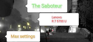 The Saboteur™ - максимальные настройки графики для Lenovo R 7 5700 U