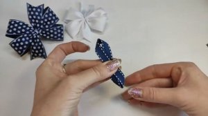 Школьные бантики из лент 2,5 см и 1 см. на каждый день. МК / DIY School ribbon hair bows.