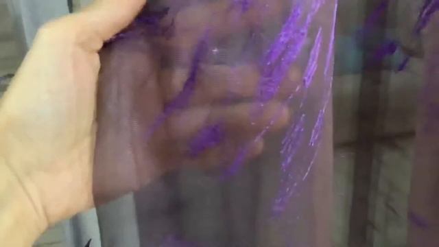 Стильные модные шторы из фиолетовой органзы с вышивкой. Ткань тюлевая арт. Domtex 151 смотреть онлайн
