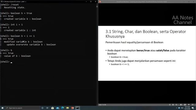 Belajar Java - 04a - JShell String Char Boolean смотреть онлайн