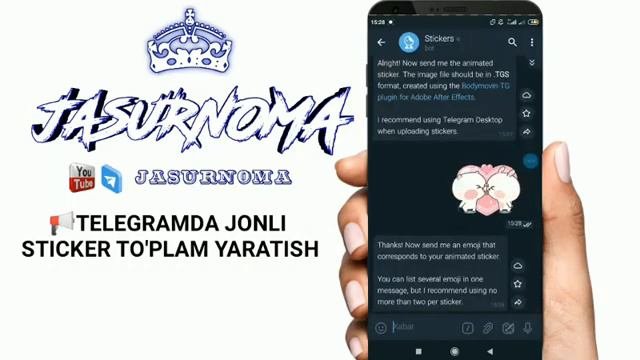 📲TELEFONDA JONLI STICKERLAR YARATISH QIMIRLAYDIGAN STIKKERLAR YASASH VIDEOSI ANIMATION STICKER MAKE