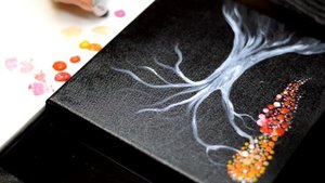 Рисуем акрилом (точками) #дерево | Acrylic painting Step by Step #tree