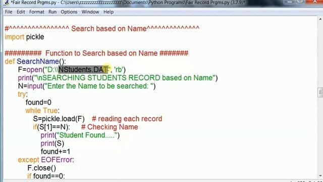 Python #102 Data File Handling- Binary Files Programs